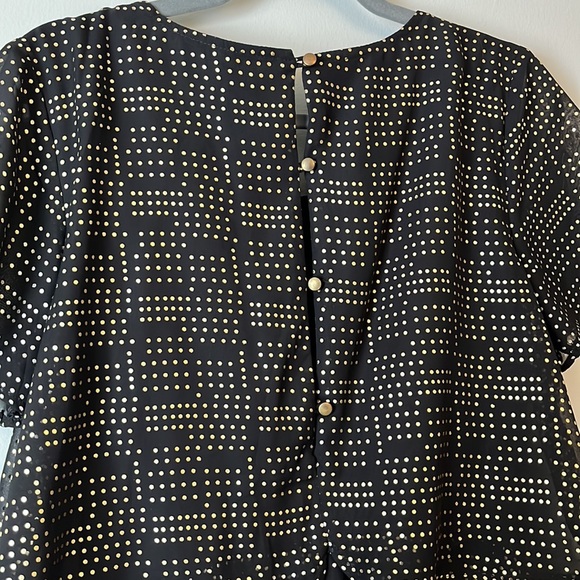 Black mini party dress with gold dot pattern - Picture 4 of 4